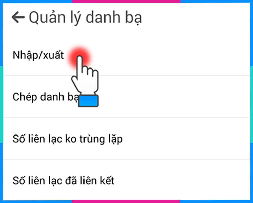 chuyển danh bạ từ android sang iphone vcard B4